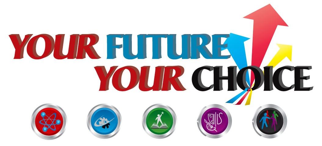 graphic with 5 icons reads your future your choice