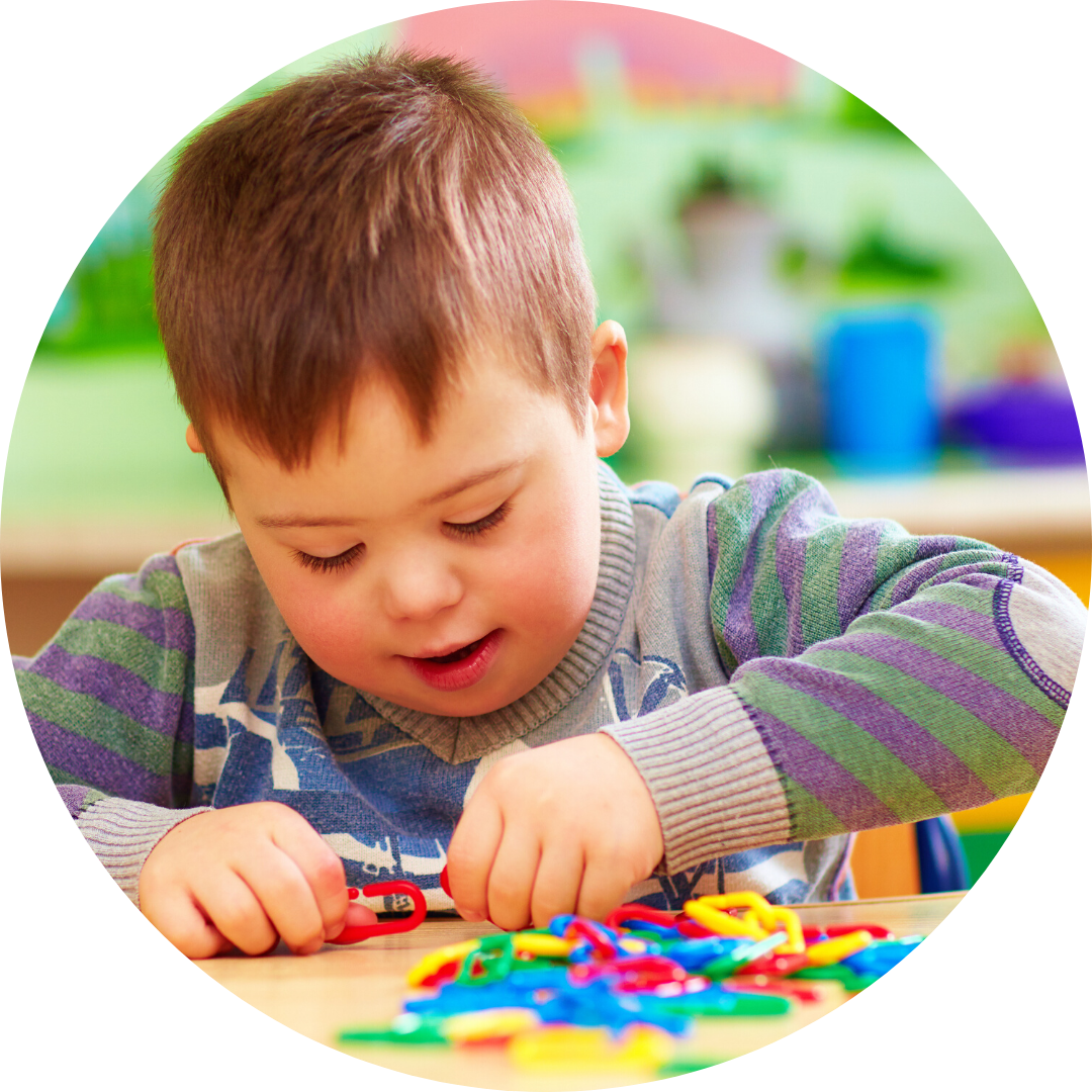 Kid Playing With Linking Blocks