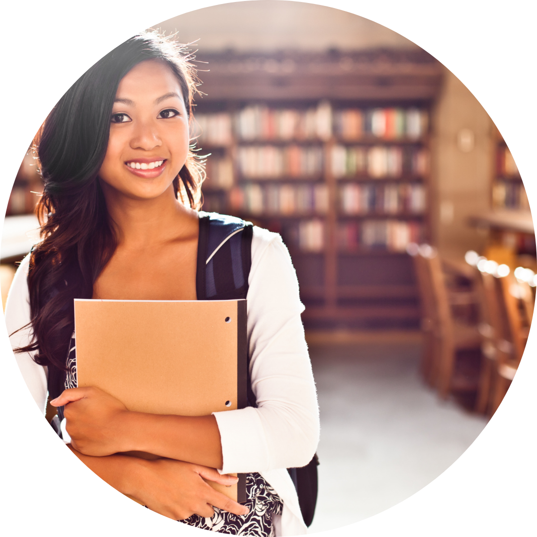  teen girl holding notebook