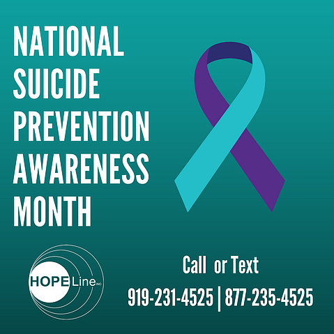  graphic reads national suicide prevention awareness month